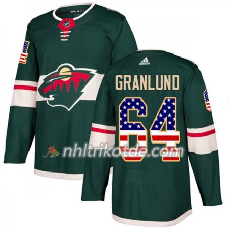 Minnesota Wild Trikot Mikael Granlund 64 Adidas 2017-2018 Grün USA Flag Fashion Authentic - Herren